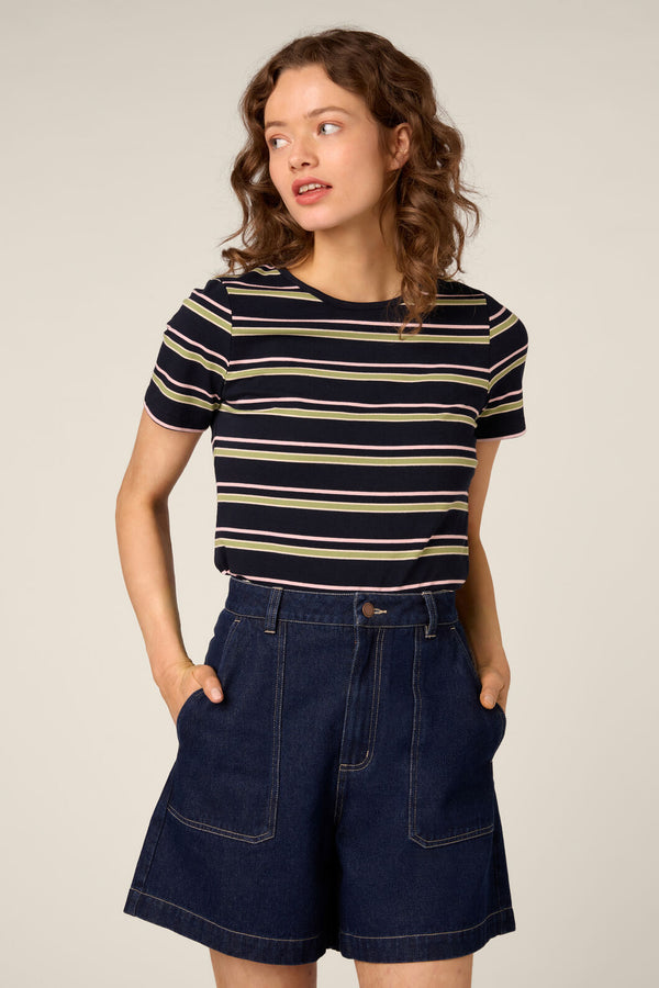 Princess Highway - Luxe Stripe Tee - navy