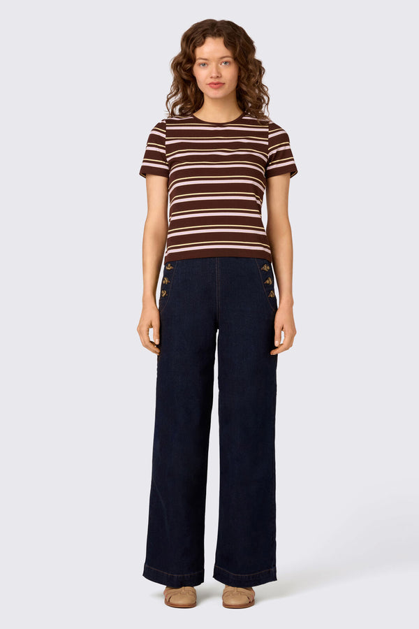 Princess Highway - Luxe Stripe Tee - chocolate