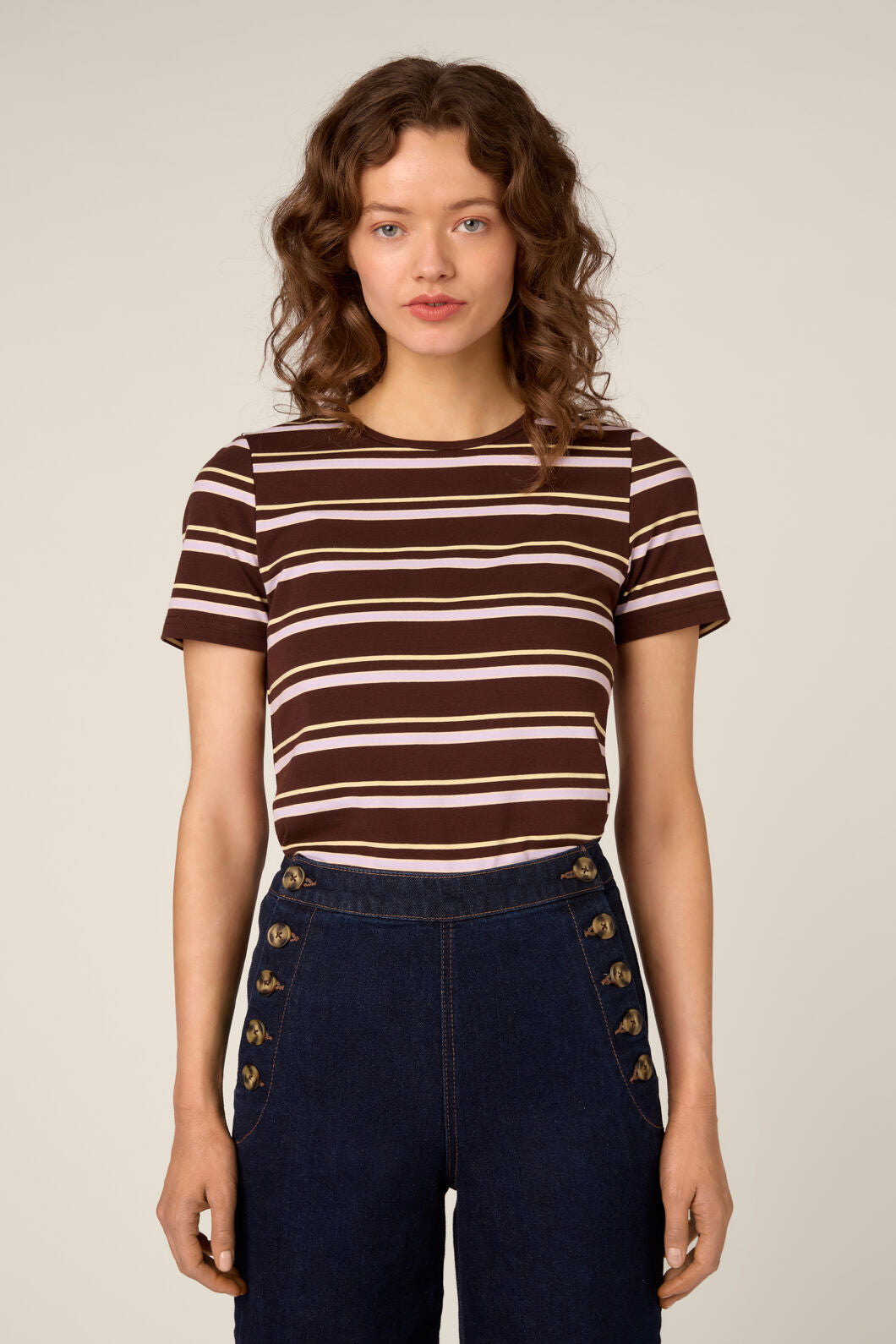 Princess Highway - Luxe Stripe Tee - chocolate