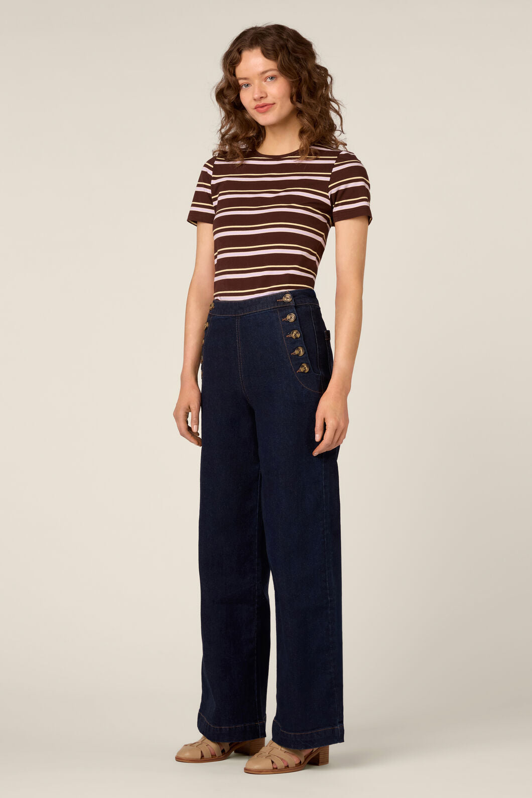 Princess Highway - Luxe Stripe Tee - chocolate