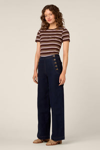 Princess Highway - Luxe Stripe Tee - chocolate