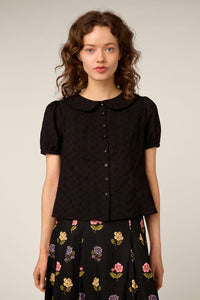 Princess Highway - Lorelei Sweet Broderie Blouse - black