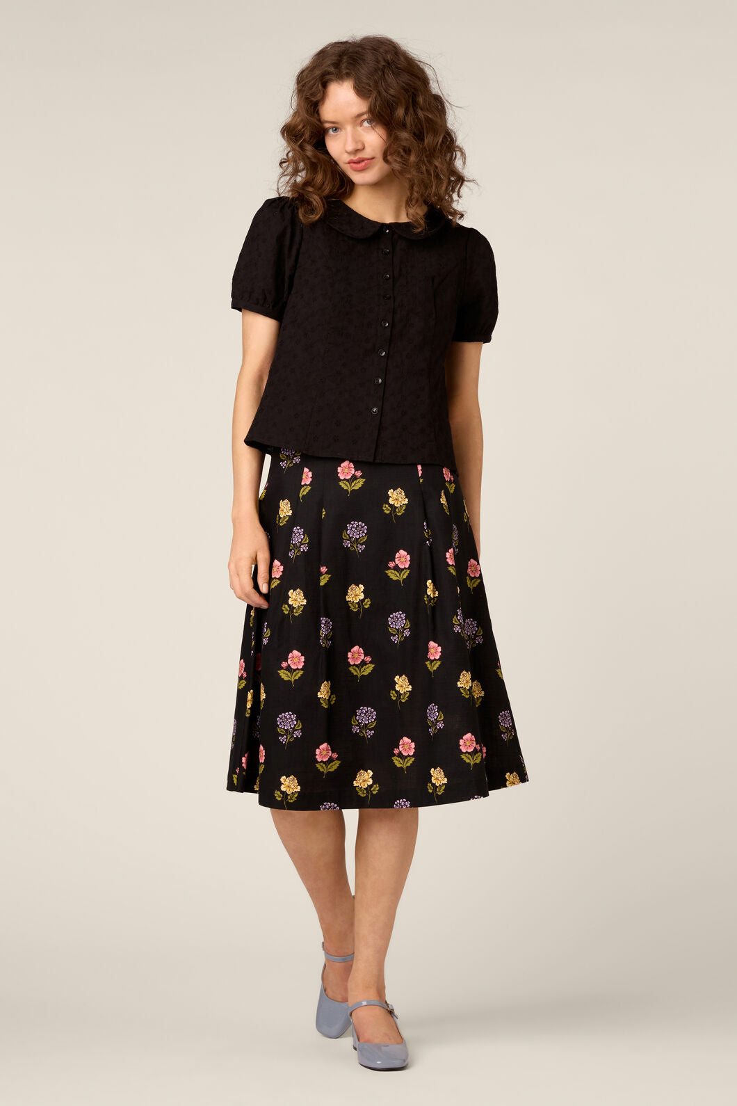 Princess Highway - Lorelei Sweet Broderie Blouse - black