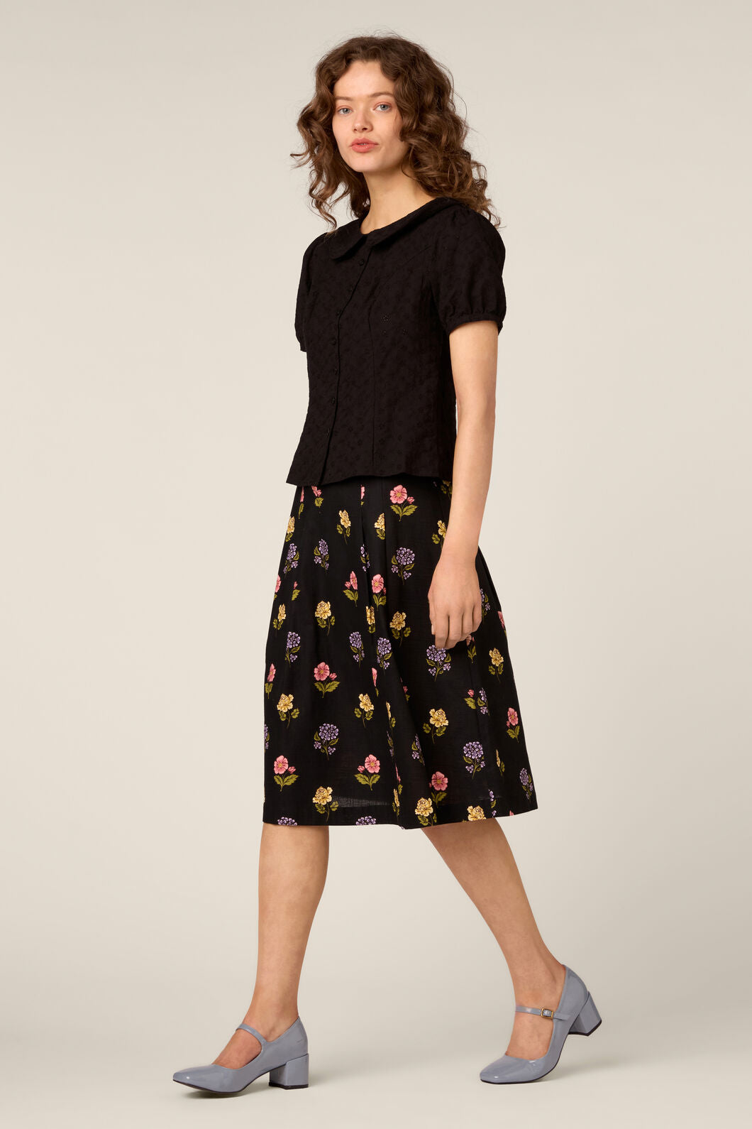 Princess Highway - Lorelei Sweet Broderie Blouse - black