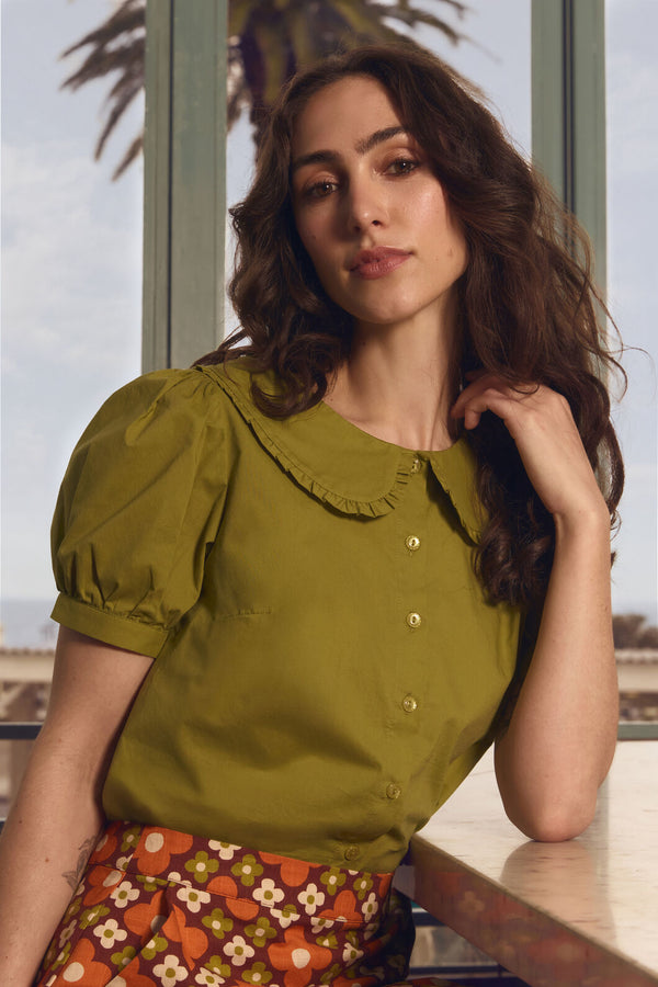 Princess Highway - Lydia Short Sleeve Blouse - green