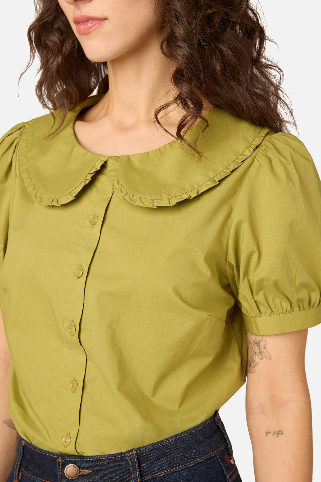 Princess Highway - Lydia Short Sleeve Blouse - green