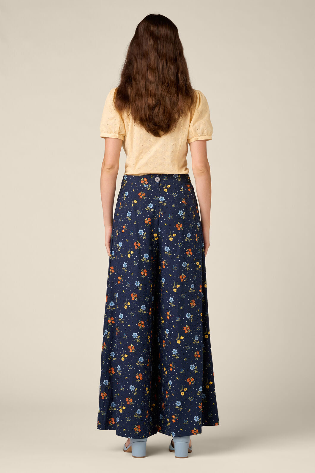 Princess Highway - Chloe Ditsy 90S Wide Leg Pant - navy