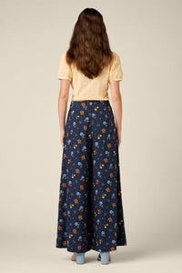 Princess Highway - Chloe Ditsy 90S Wide Leg Pant - navy