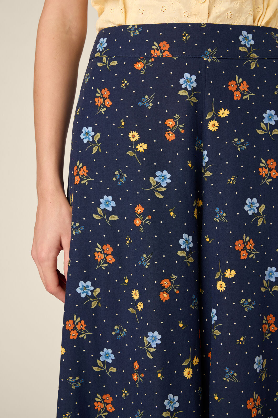 Princess Highway - Chloe Ditsy 90S Wide Leg Pant - navy