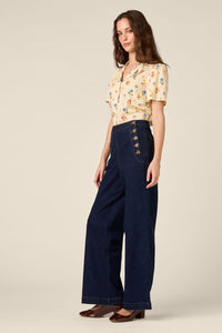 Princess Highway - Chloe Ditsy 90's Blouse - cream