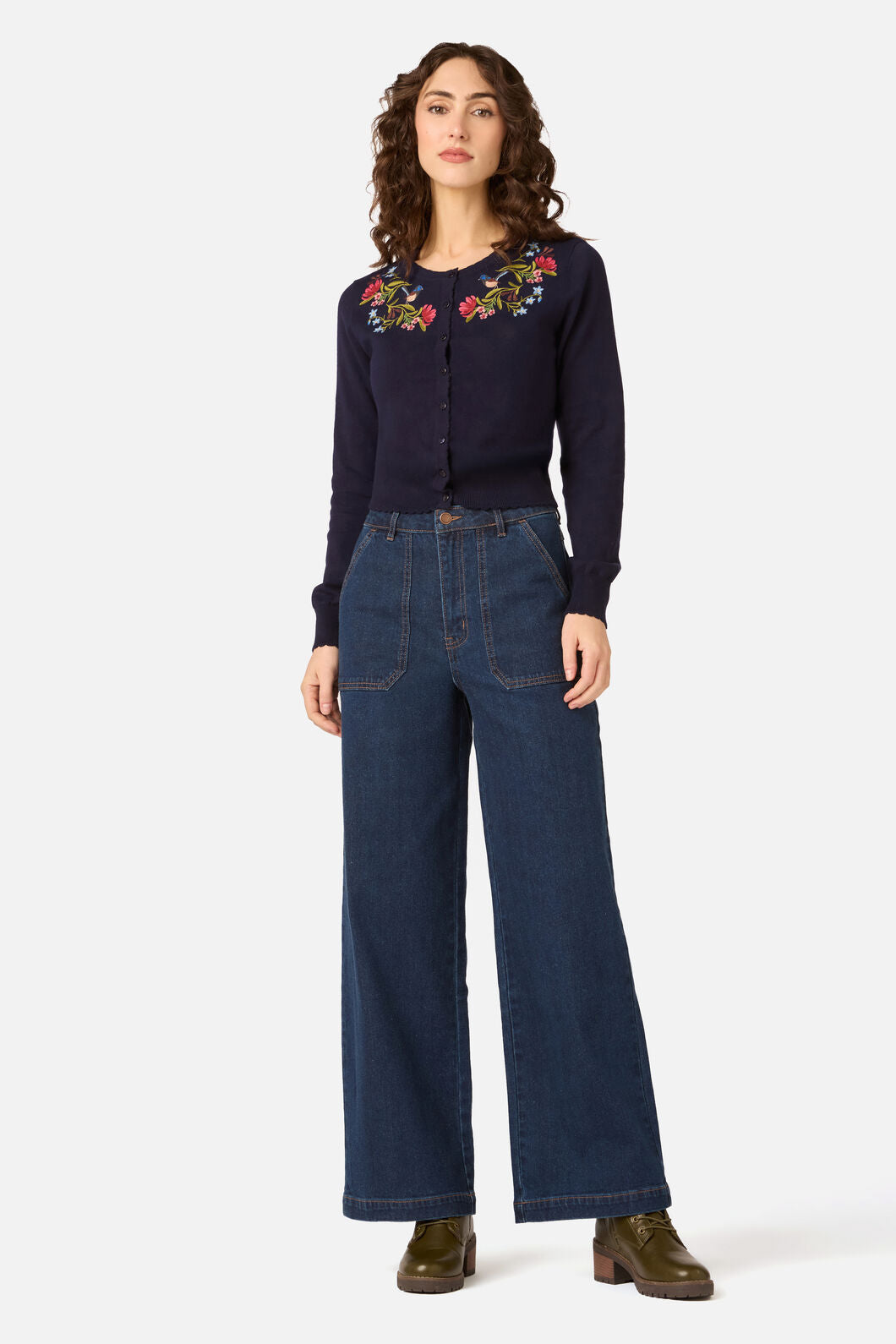 Princess Highway - Wren Embroidered Cardigan - navy
