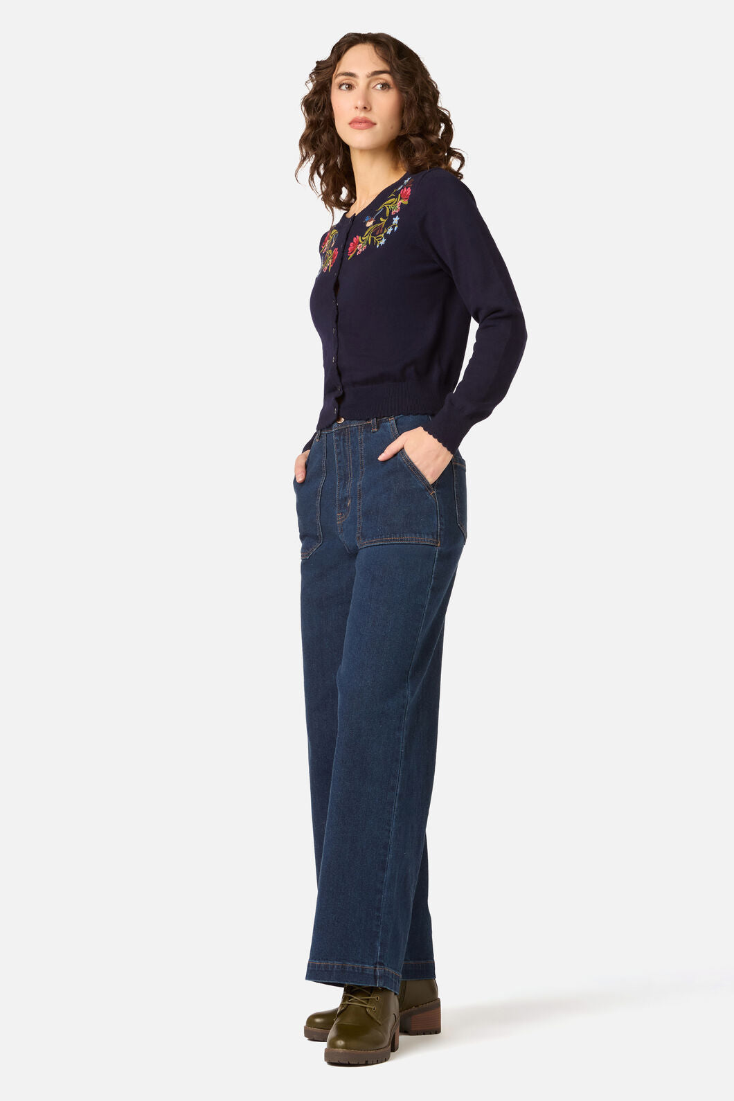 Princess Highway - Wren Embroidered Cardigan - navy
