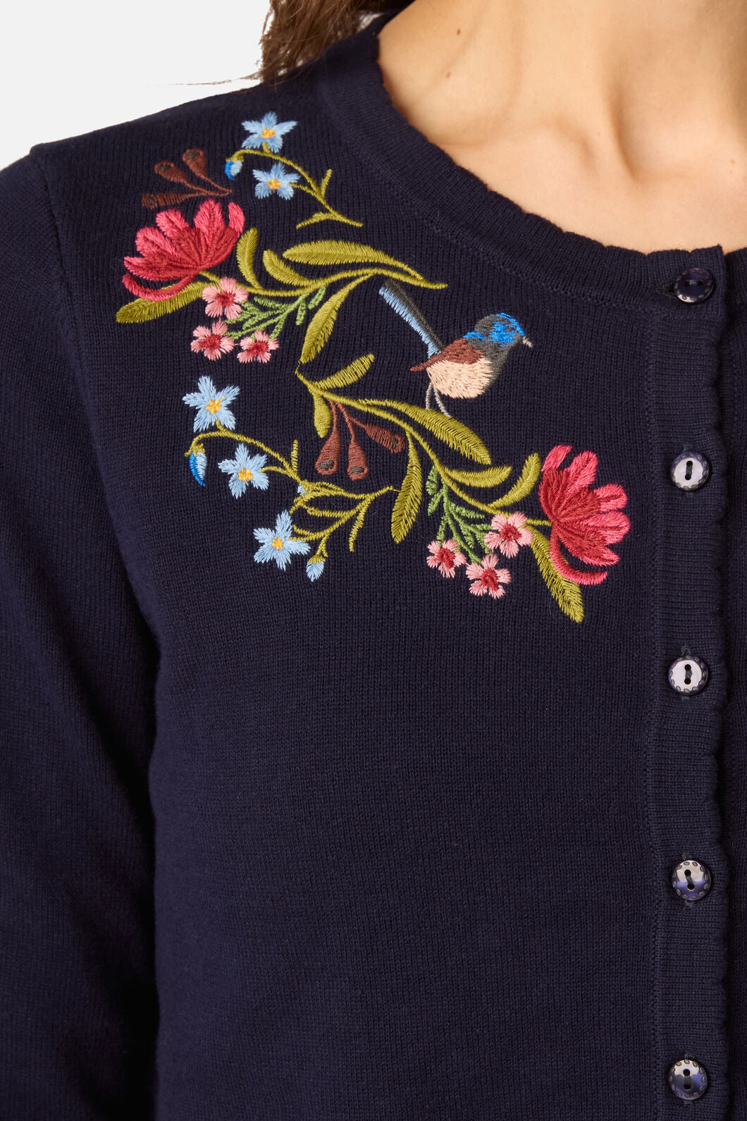 Princess Highway - Wren Embroidered Cardigan - navy