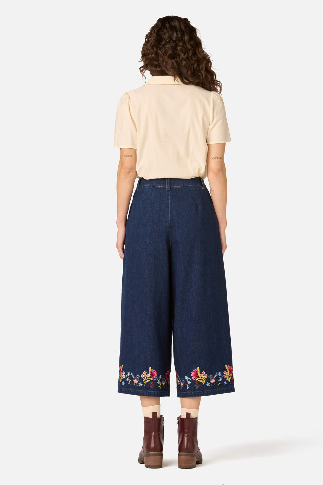 Princess Highway - Fairy Wren Embroidered Blouse - cream