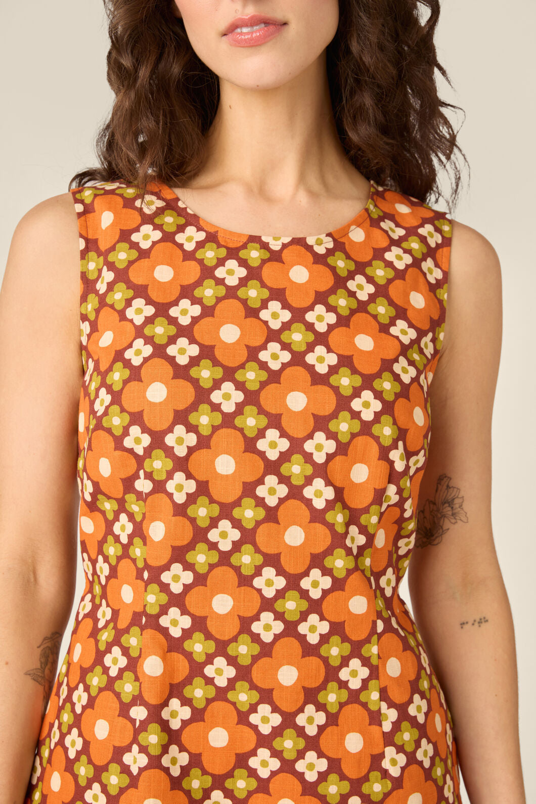 Princess Highway - Mimi Retro Shift Mini Dress - chocolate