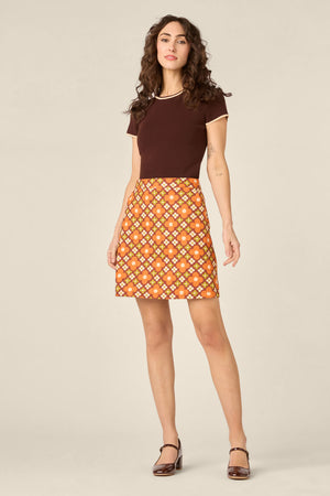 Princess Highway - Mimi Retro Mini Skirt - chocolate
