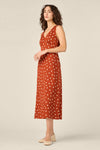 Princess Highway - Kelly Polka Dot Midi Dress - rust