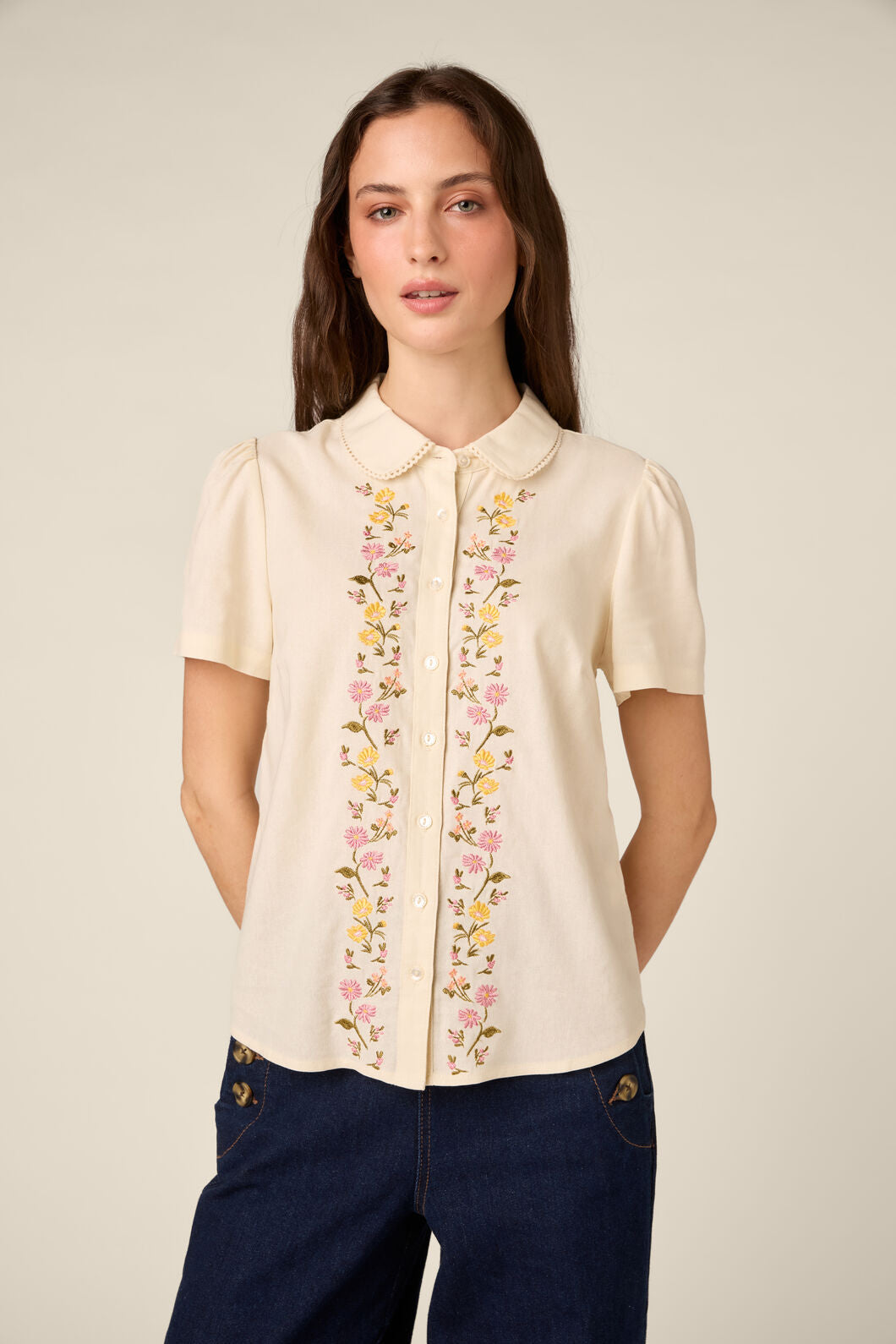 Princess Highway - Chloe Embroidered Blouse - cream