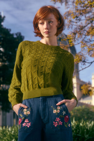 Princess Highway - Gracey Wave Knit Jumper - olive