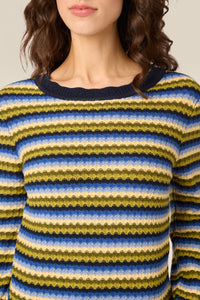 Princess Highway - Leslie Stripe Knit Jumper - green-blue