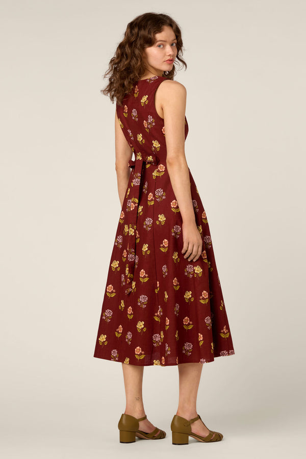 Princess Highway - Meika 90S Flower Midi Dress - rust