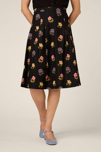 Princess Highway - Meika 90S Flower Skirt - black