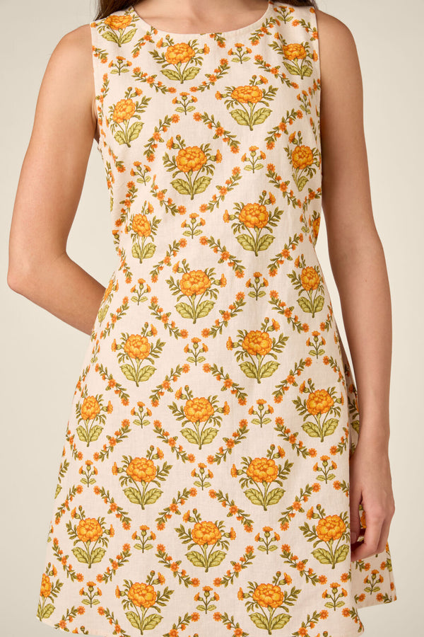 Princess Highway - Luxe Marigold Shift Dress - cream