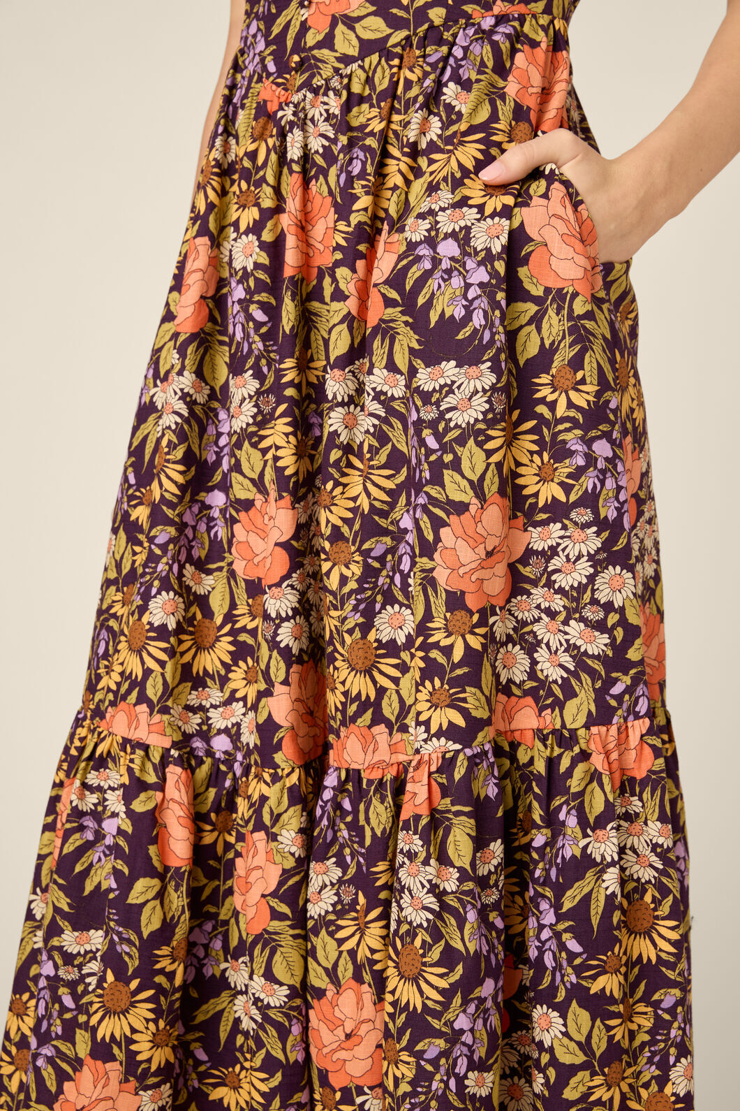 Princess Highway - Adelaide Floral Prairie Dress - plum