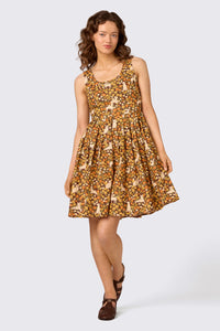Princess Highway - Dogs & Flowers Sun Dress - chocolate