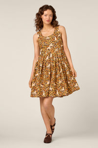 Princess Highway - Dogs & Flowers Sun Dress - chocolate