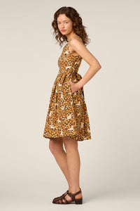 Princess Highway - Dogs & Flowers Sun Dress - chocolate