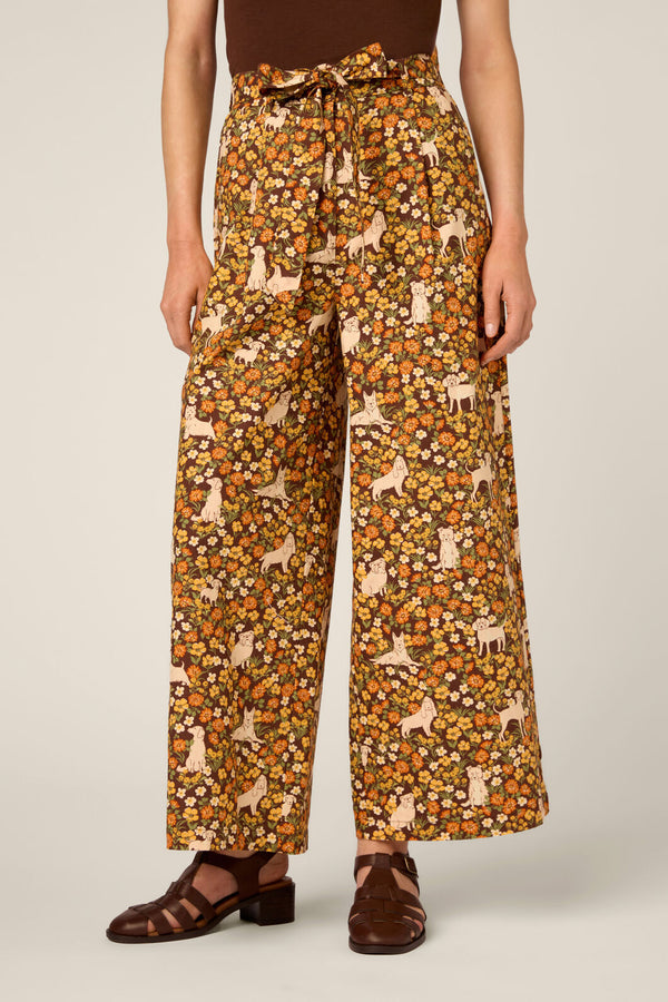 Princess Highway - Dogs & Flowers Culotte - chocolate