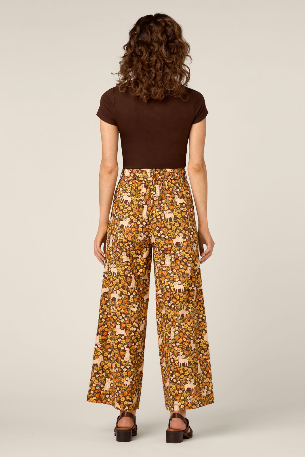 Princess Highway - Dogs & Flowers Culotte - chocolate