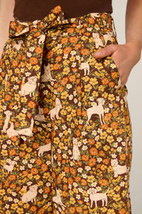Princess Highway - Dogs & Flowers Culotte - chocolate