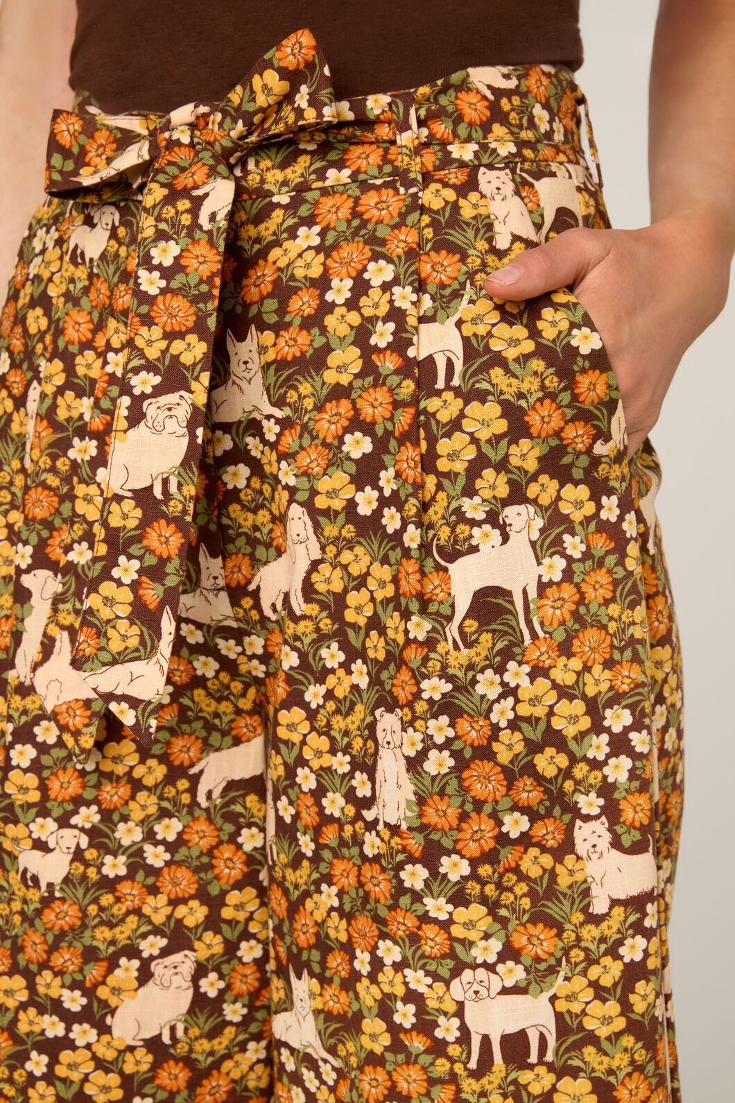 Princess Highway - Dogs & Flowers Culotte - chocolate