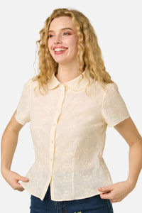 Princess Highway - Talia Broderie Blouse - cream