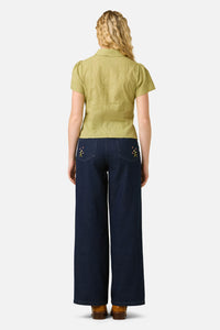 Princess Highway - Talia Broderie Blouse - olive