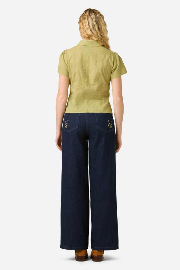 Princess Highway - Talia Broderie Blouse - olive