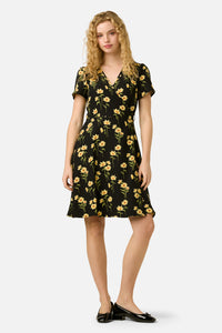 Princess Highway - Goldie Daisy Wrap Dress - black