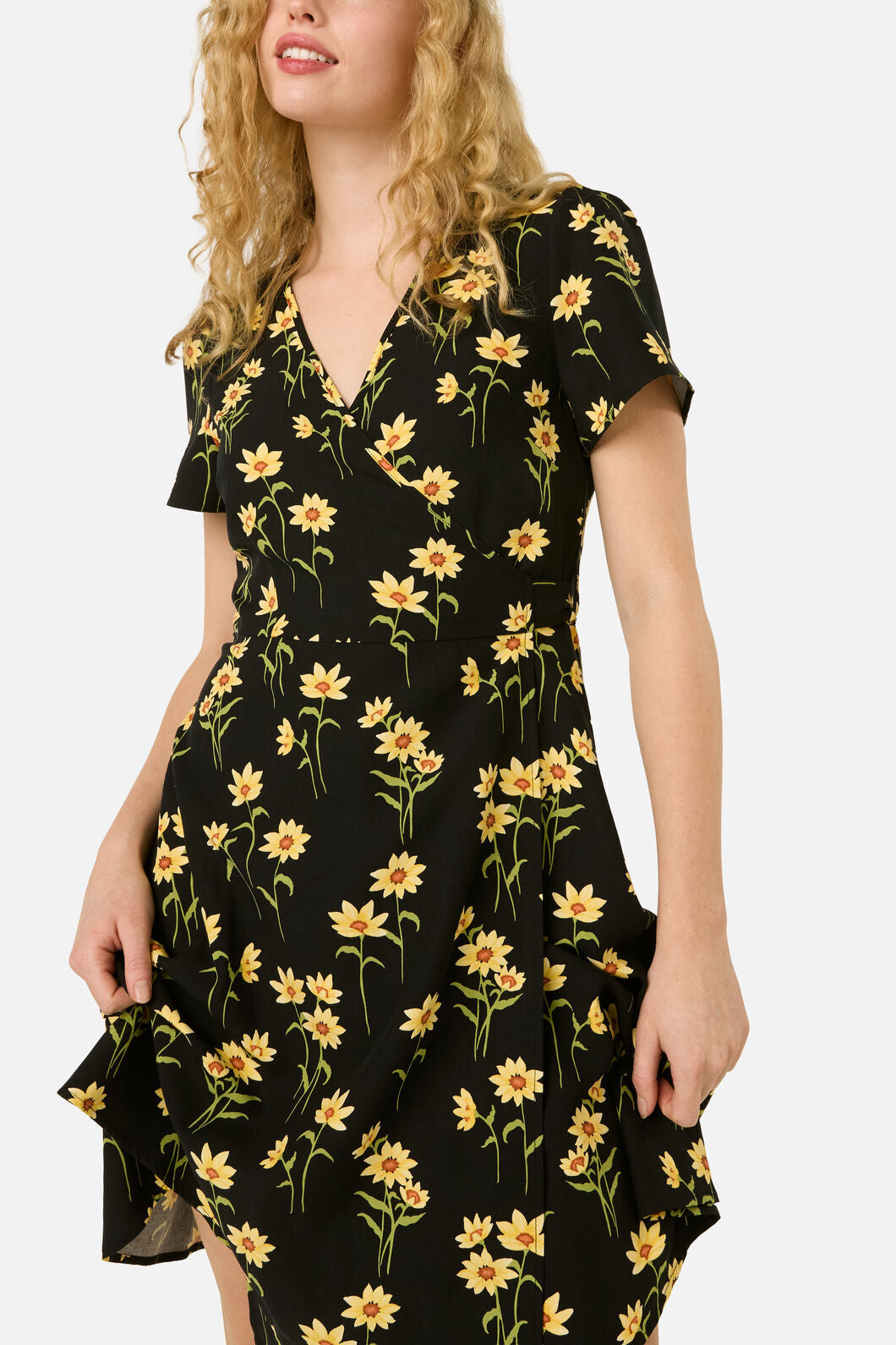Princess Highway - Goldie Daisy Wrap Dress - black