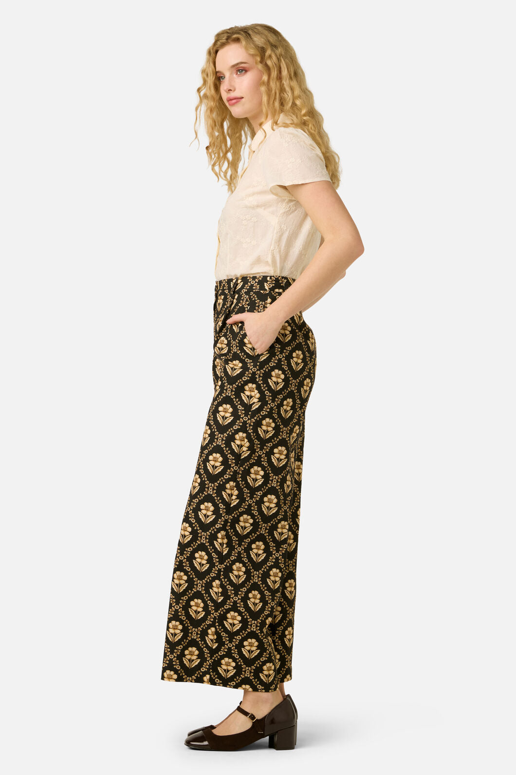 Princess Highway - Luxe Fleur Geo Pant - black-cream