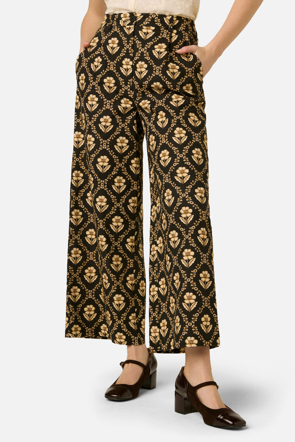 Princess Highway - Luxe Fleur Geo Pant - black-cream