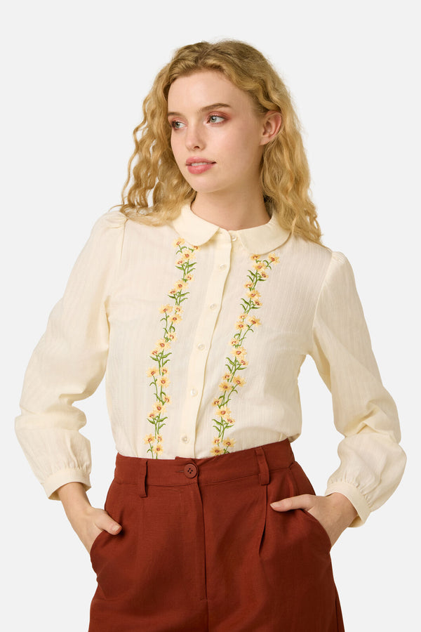 Princess Highway - Goldie Embroidered Blouse - cream