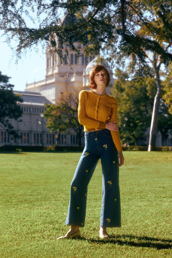 Princess Highway - Goldie Embroidered Jean - blue-denim