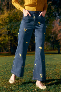 Princess Highway - Goldie Embroidered Jean - blue-denim