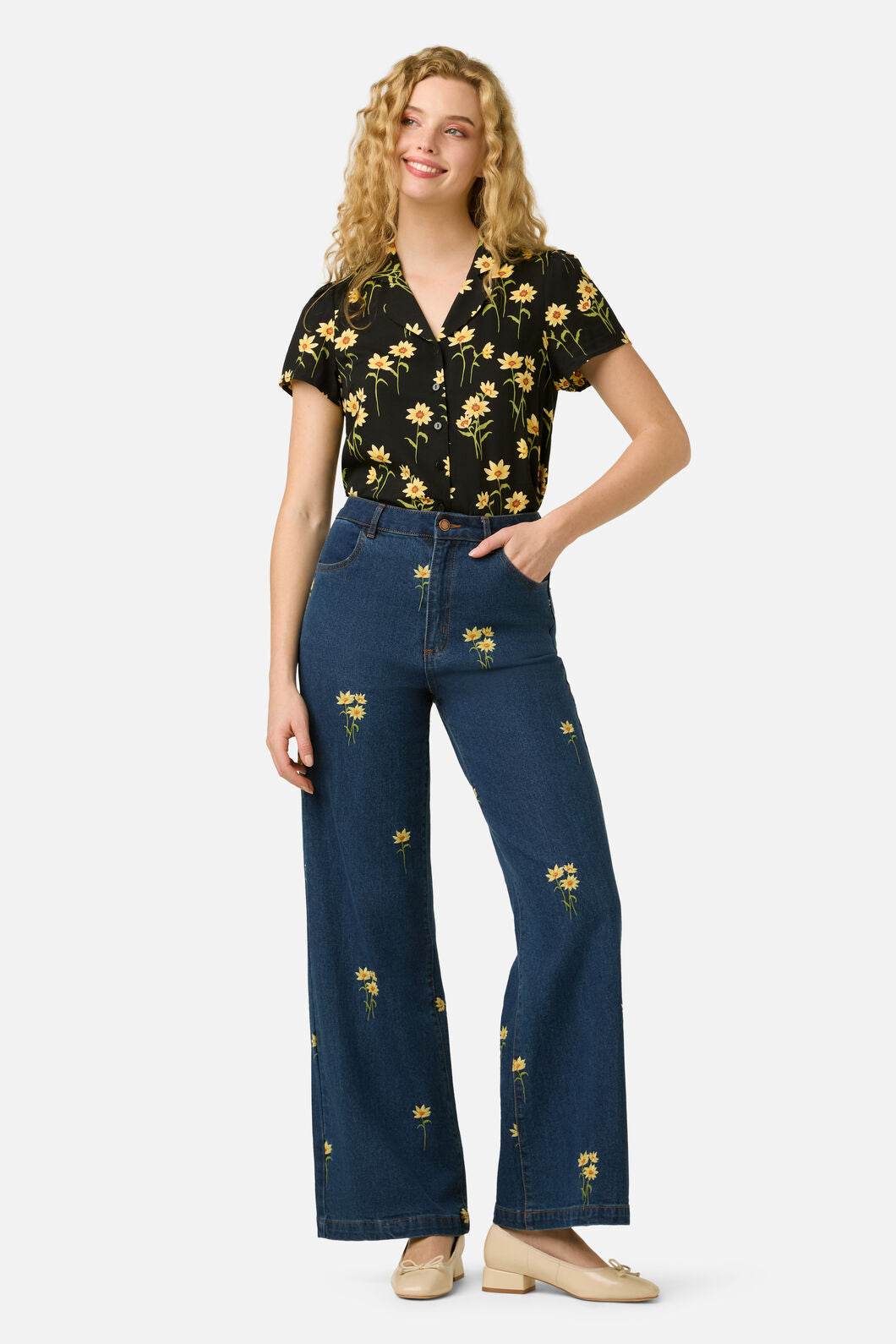 Princess Highway - Goldie Daisy Blouse - black