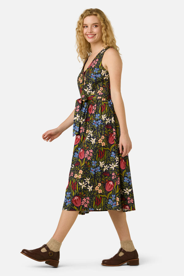 Princess Highway - Mira Native Flora Midi Dress - navy