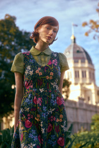 Princess Highway - Mira Native Flora Midi Dress - navy