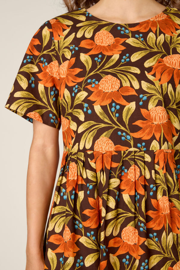 Princess Highway - Waratah Smock Dress - chocolate