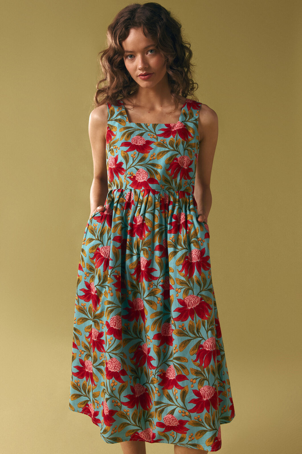 Princess Highway - Waratah Midi Sun Dress - teal